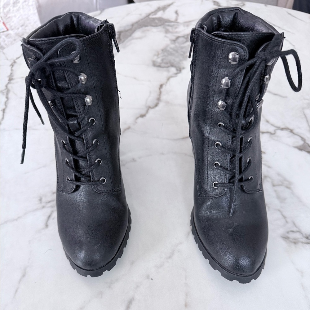 Style & Co Black Lace-Up Women's Boots